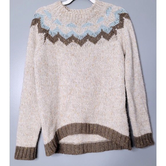 Mary Women’s Wool Blend Sweater Pullover Crew Long Sleeve Made in Italy Size M